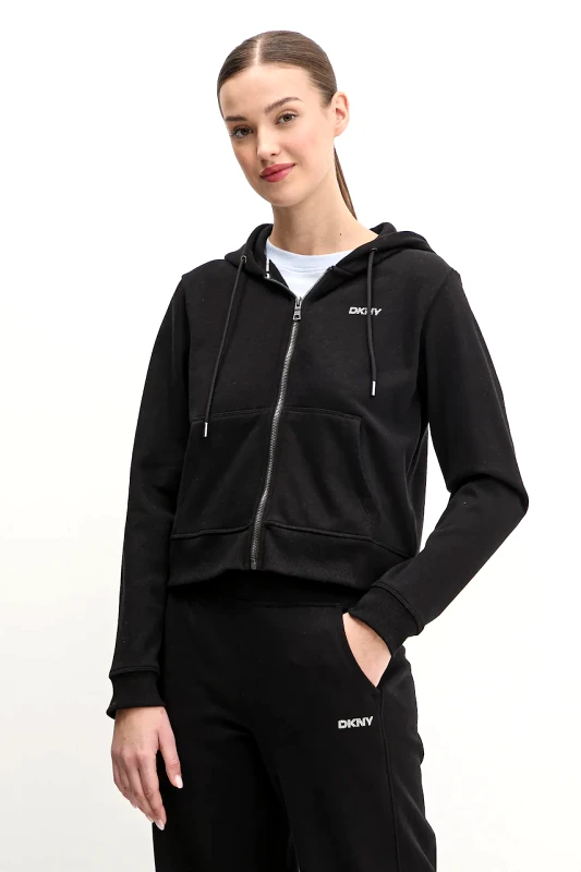 DKNY Μπλούζα Dkny χρώμα: μαύρο, με κουκούλα, DP5J9508