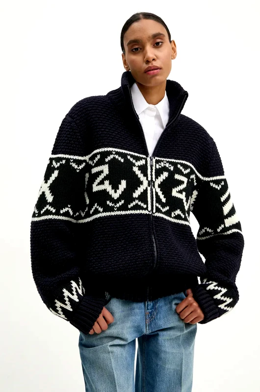 Zadig&Voltaire Μάλλινη ζακέτα ZADIG&VOLTAIRE χρώμα: ναυτικό μπλε, KMCA00225