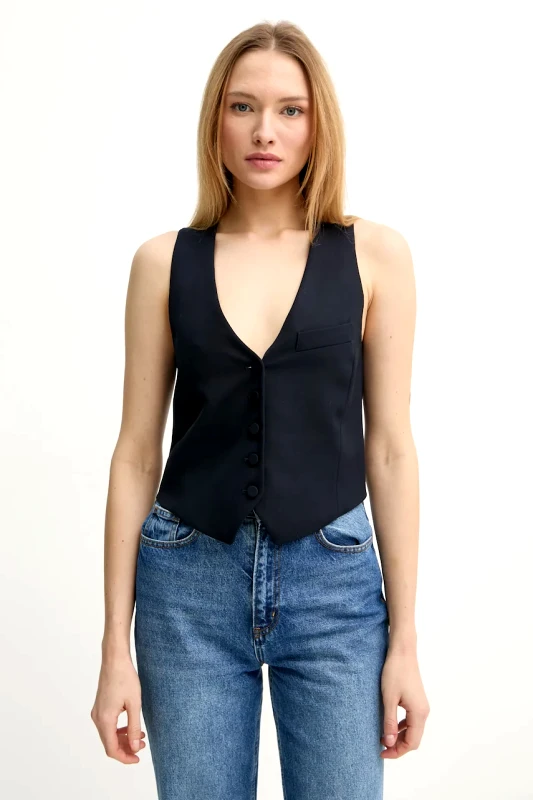 Zadig&Voltaire Μάλλινο γιλέκο ZADIG&VOLTAIRE χρώμα: ναυτικό μπλε, WWBL01913