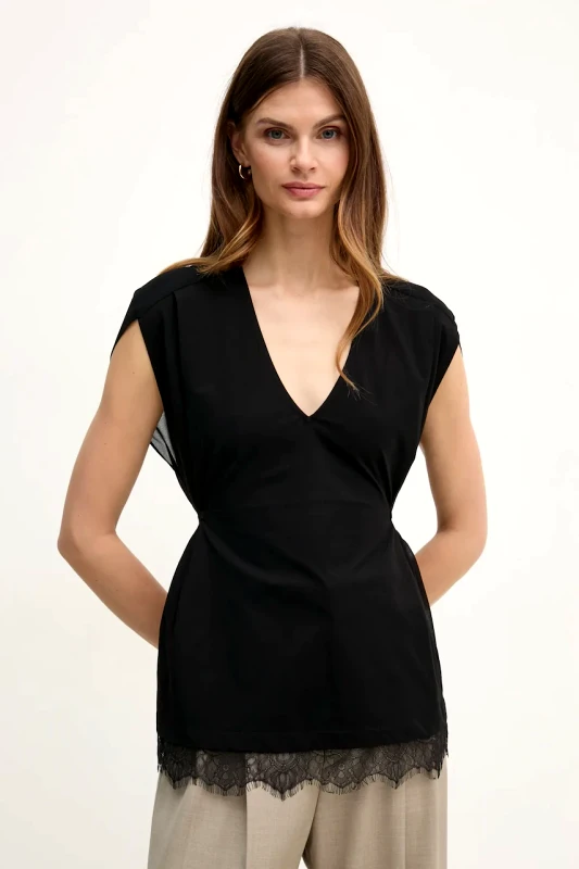 Twinset Μπλουζάκι Twinset χρώμα: μαύρο, 251TP2781