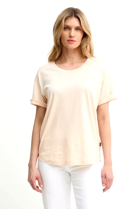 G-Star Βαμβακερό μπλουζάκι G-Star γυναικεία, χρώμα: μπεζ