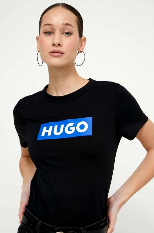 HUGO Blue Βαμβακερό μπλουζάκι Hugo Blue San Jared-C