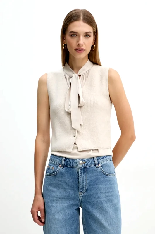 OUI Γιλέκο από μείγμα μαλλιού OUI χρώμα: μπεζ, 89307