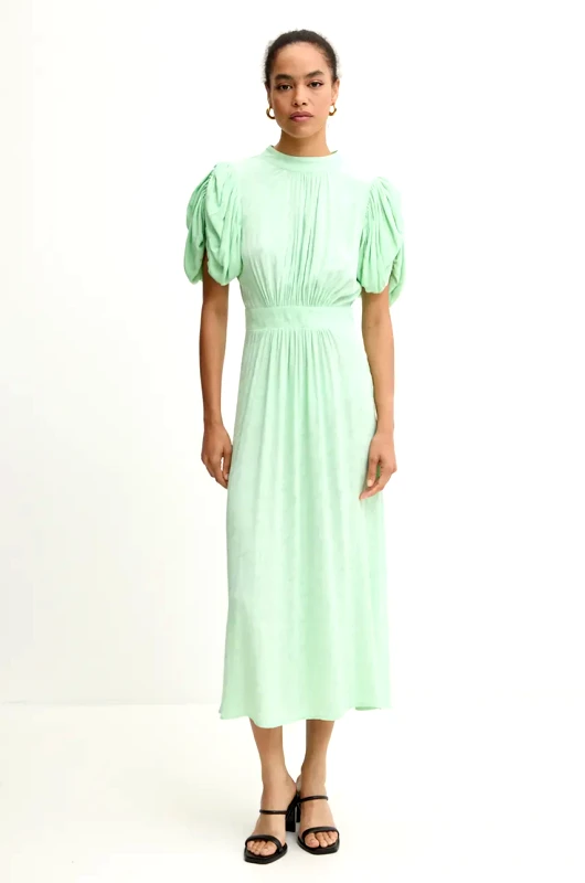 Rotate Φόρεμα Rotate Midi Puff Sleeve Dress χρώμα: πράσινο, 1127662981