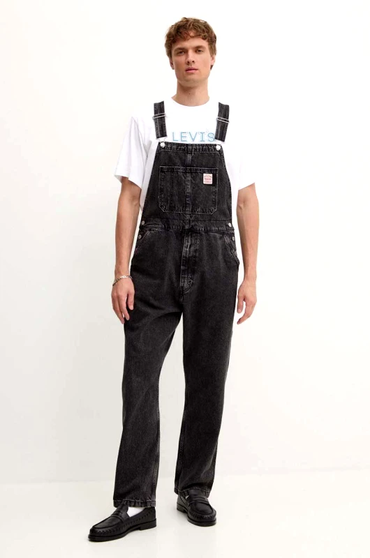 Τζιν σαλοπέτα Levi's χρώμα: μαύρο, RT OVERALL φωτογραφία