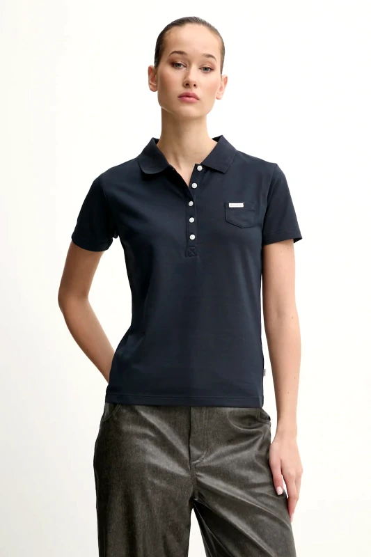 Guess Jeans Πόλο Guess Jeans χρώμα: ναυτικό μπλε, W5RP47 KARS2