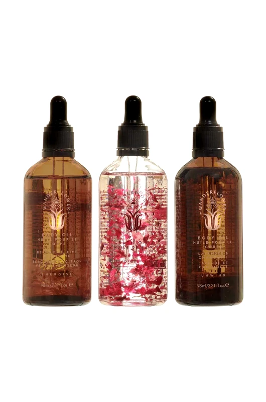 Wanderflower Σετ λαδιών μπάνιου Wanderflower Unwind Bathing Set 3-pack