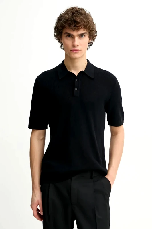 rag & bone Πόλο Rag & Bone χρώμα: μαύρο, MBS22S018KI18