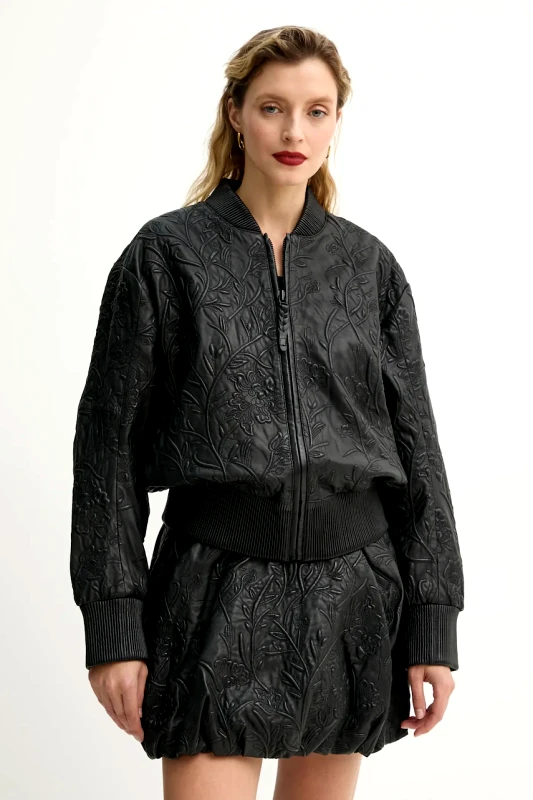 MUNTHE Δερμάτινο μπουφάν bomber MUNTHE FERRIL