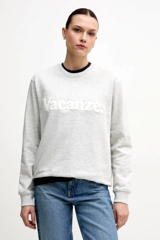 Drivemebikini Βαμβακερή μπλούζα Drivemebikini Vacanze Chenille γυναικεία, χρώμα: γκρι, 2024-DMBS-024-GR