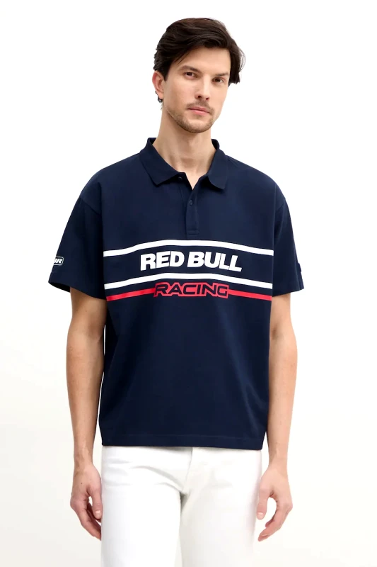 Red Bull Racing x Pepe Jeans Βαμβακερό μπλουζάκι πόλο Red Bull Racing x Pepe Jeans MOTO PANEL POLO