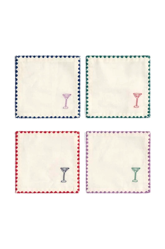 &k amsterdam Σετ πετσέτες κοκτέιλ &k amsterdam Napkin Cocktail Zigzag 4-pack