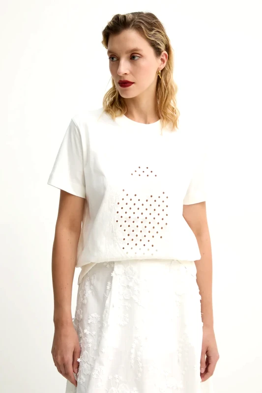 MUNTHE Βαμβακερό μπλουζάκι MUNTHE FENELLA