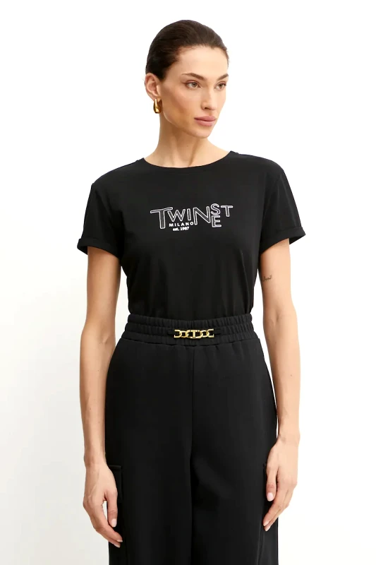 Twinset Βαμβακερό μπλουζάκι Twinset