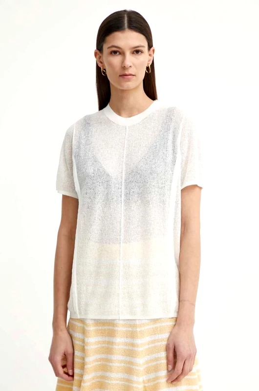 Aeron Μπλουζάκι με λινό μείγμα AERON CAYMEN χρώμα: μπεζ, AW24RSTO490489