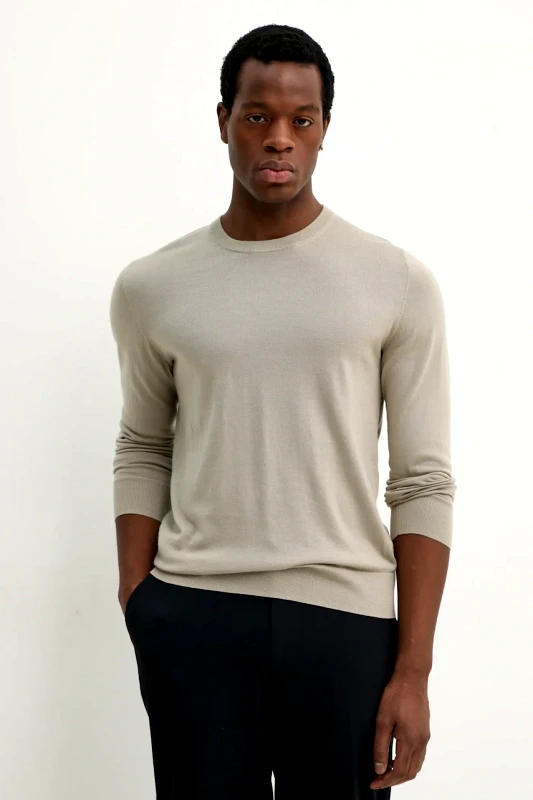 Filippa K Μάλλινο πουλόβερ Filippa K ανδρικό, χρώμα: γκρι, 28928