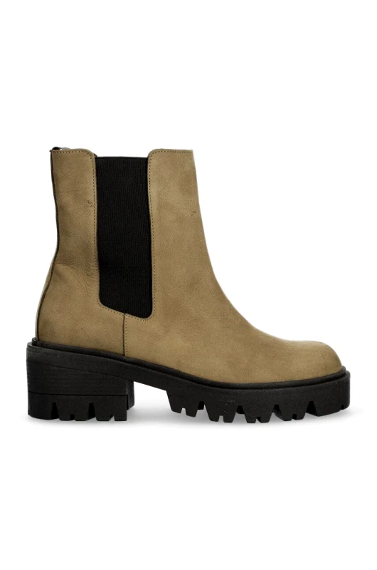 Charles Footwear Σουέτ μπότες Charles Footwear Diana γυναικείες, χρώμα: πράσινο, Diana.Boots.Military.G