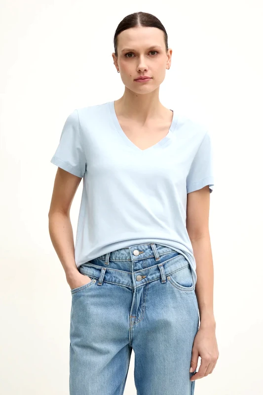 Mos Mosh Βαμβακερό μπλουζάκι Mos Mosh γυναικείο, χρώμα: μπλε, 168510