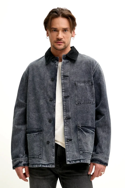 PURPLE BRAND Τζιν μπουφάν PURPLE BRAND WORKWEAR ROYALTIES CANVAS