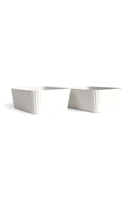 Sagaform Πυρίμαχο πιάτο Sagaform Flora 2-pack χρώμα: άσπρο