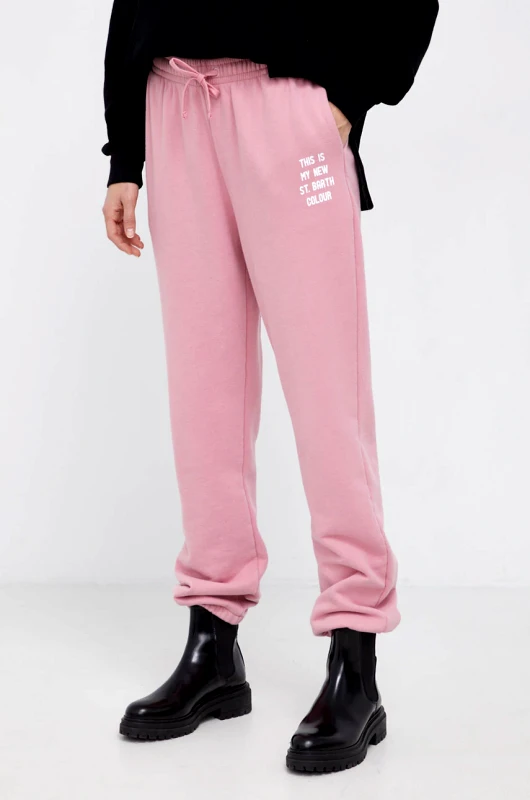 Βαμβακερό παντελόνι MC2 Saint Barth γυναικείo, χρώμα: ροζ φωτογραφία