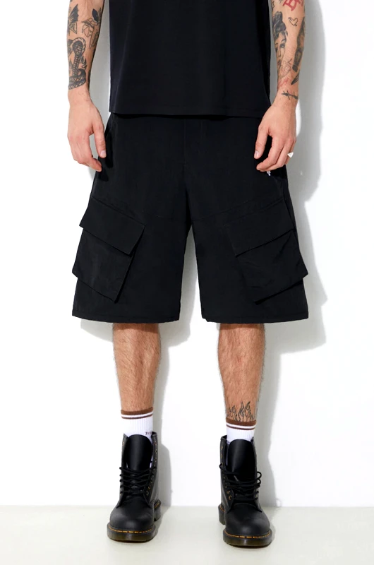 Marcelo Burlon Σορτς Marcelo Burlon Cross Nylon Cargo Shorts χρώμα: μαύρο, CMCS001S24FAB0011001