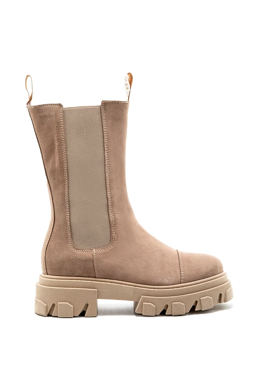 Charles Footwear Σουέτ μπότες τσέλσι Charles Footwear γυναικείες, χρώμα: μπεζ,