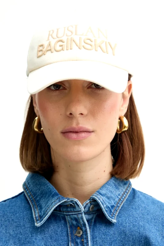RUSLAN BAGINSKIY Βαμβακερό καπέλο του μπέιζμπολ Ruslan Baginskiy 0 χρώμα: μπεζ, BSB041-C-GFL