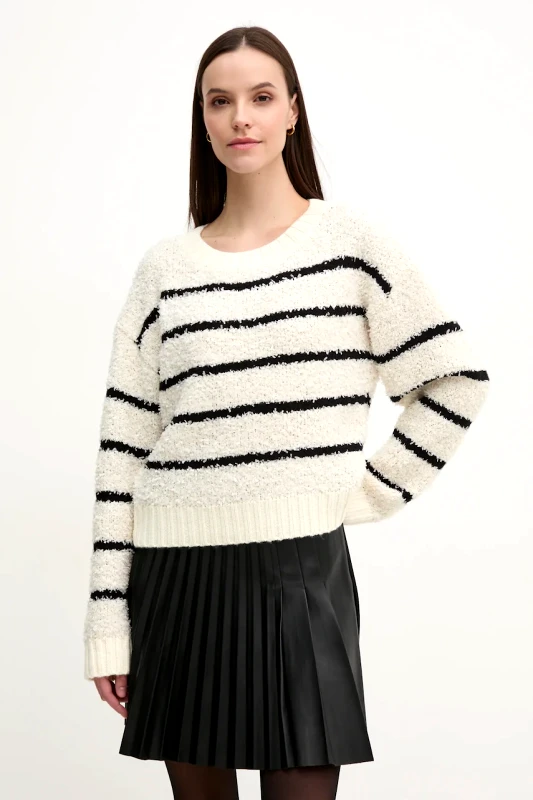 OUI Πουλόβερ με προσθήκη μαλλιού OUI γυναικείο, χρώμα: μπεζ, 90615