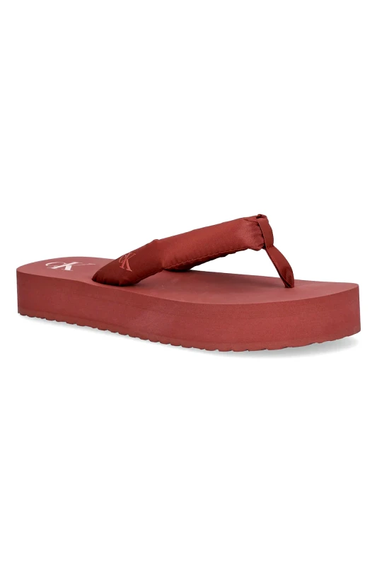 Calvin Klein Jeans Σαγιονάρες Calvin Klein Jeans BEACH SANDAL FLATFORM TTXR SATIN χρώμα: ροζ, YW0YW01723