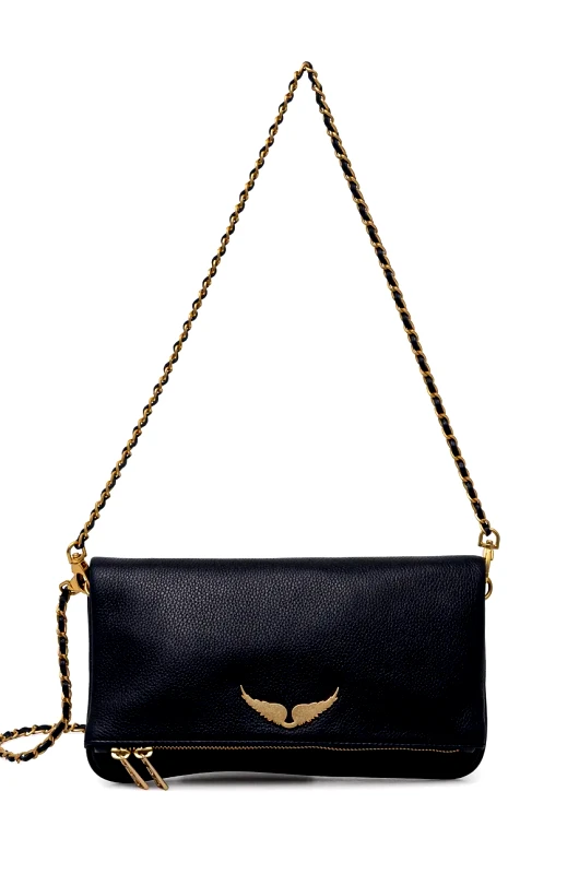 Zadig&Voltaire Δερμάτινη τσάντα ZADIG&VOLTAIRE χρώμα: ναυτικό μπλε, LWBA00001