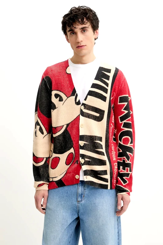 Desigual Πλεκτή ζακέτα Desigual WILD χρώμα: μπεζ, 25SMJF07