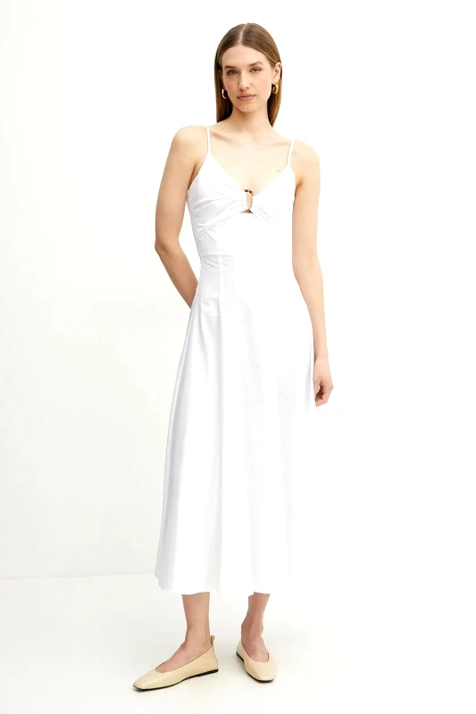 Simona Corsellini Βαμβακερό φόρεμα Simona Corsellini χρώμα: άσπρο, P25CPAB011