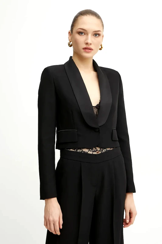 Ermanno Scervino Σακάκι Ermanno Scervino χρώμα: μαύρο, 56TI007E22