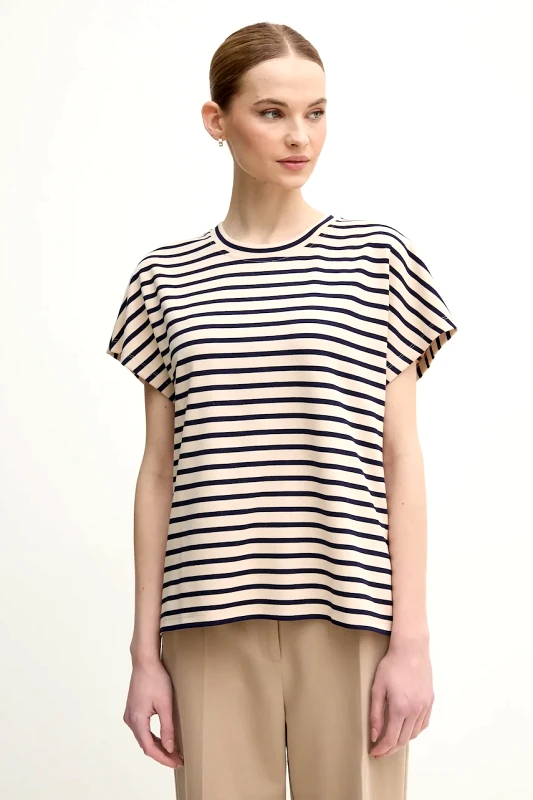 Marc Aurel Μπλουζάκι Marc Aurel χρώμα: μπεζ, 7677-7000-73858