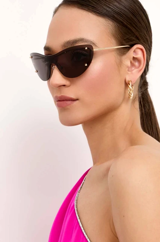 Alexander McQueen Γυαλιά ηλίου Alexander McQueen AM0413S χρώμα: χρυσαφί