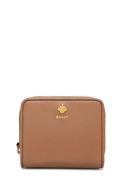 Bally Δερμάτινο πορτοφόλι Bally γυναικείο, χρώμα: καφέ, WLW01W