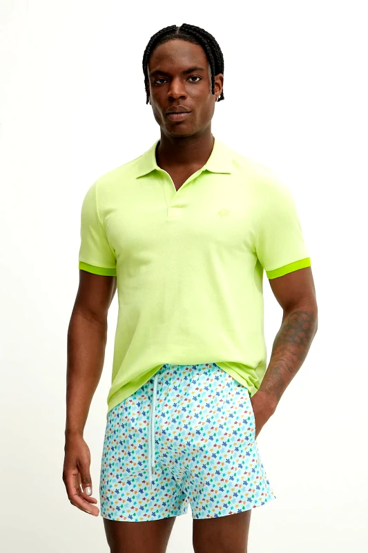 Βαμβακερό μπλουζάκι πόλο Vilebrequin PALATIN χρώμα: πράσινο, PLTAN100 φωτογραφία