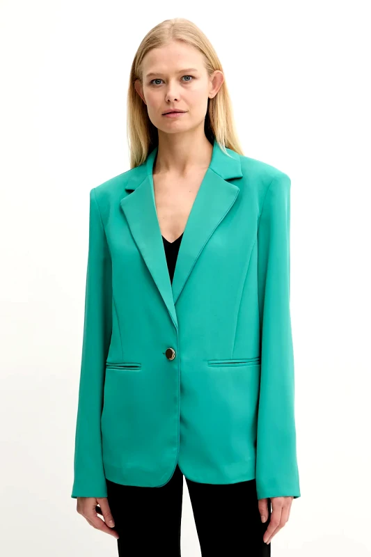 Fracomina Σακάκι Fracomina χρώμα: τιρκουάζ, FS25SJ3008W47601