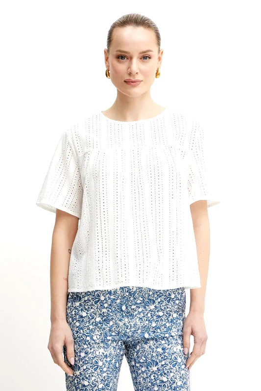 Weekend Max Mara Βαμβακερή μπλούζα Weekend Max Mara γυναικεία, χρώμα: άσπρο, 2515941072600
