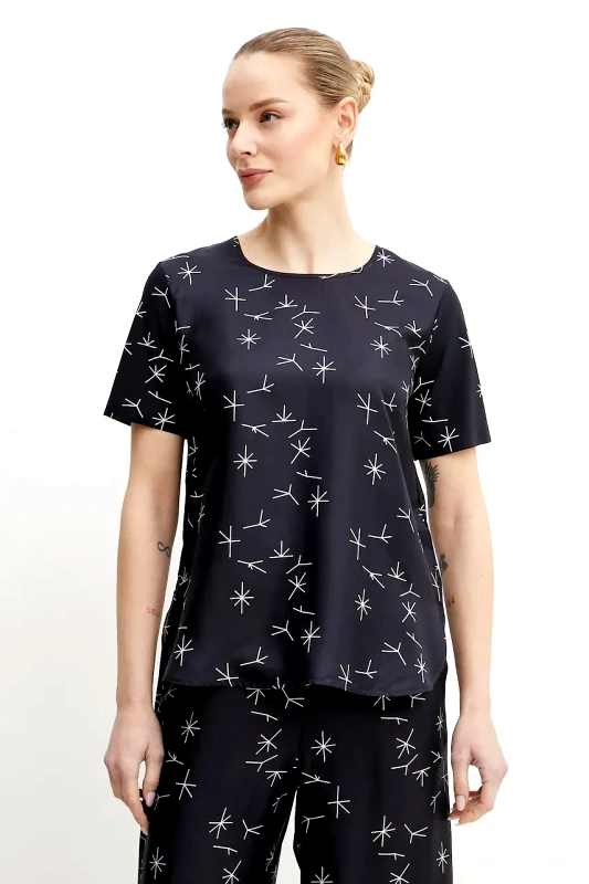 MM Μπλούζα με μείγμα μεταξιού MM χρώμα: ναυτικό μπλε, 2516941087600