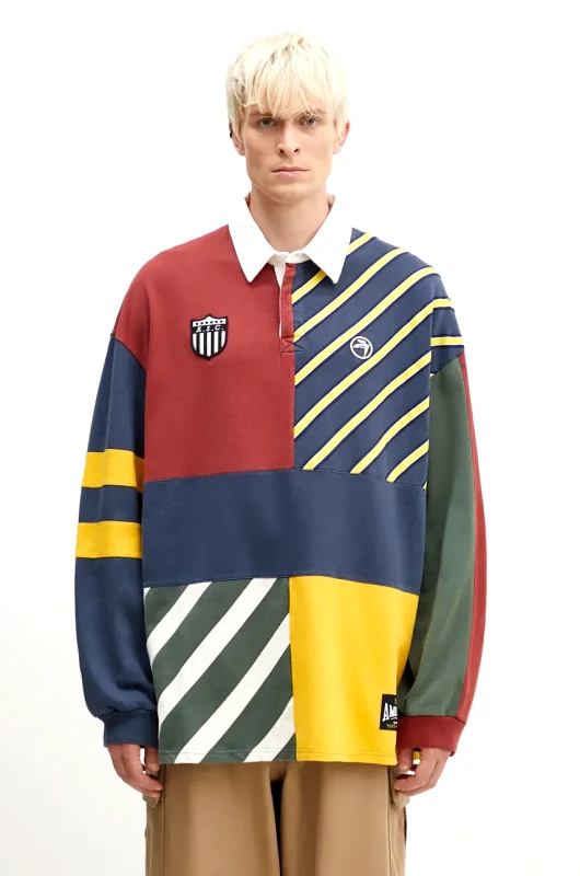 Ambush Βαμβακερή μπλούζα AMBUSH Patchwork Rugby Shirt BMGC004F24JER0018484