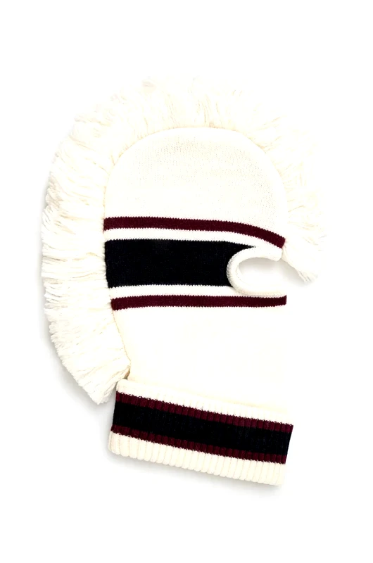 Ambush Μπαλακλάβα λαιμού AMBUSH Fringe Knit Balaclava χρώμα: μπεζ, BMLC001F24KNI0013131