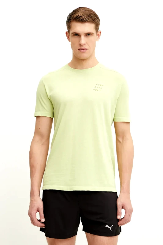 Compressport Μπλουζάκι Compressport Podium χρώμα: πράσινο, ATSM554