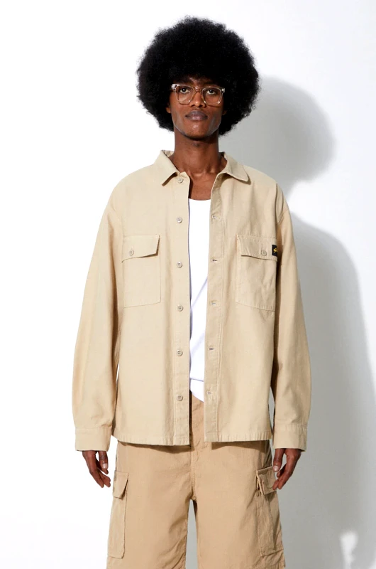 Stan Ray Βαμβακερό πουκάμισο Stan Ray Cpo Shirt ανδρικό, χρώμα: μπεζ, CE2403348