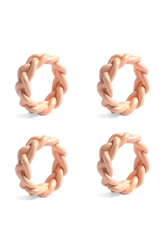 &k amsterdam Δαχτυλίδια χαρτοπετσέτας &k amsterdam Braid Pink Set 4-pack