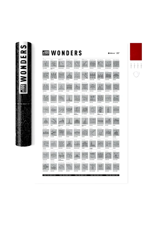 1DEA.me 1DEA.me Αφίσα με ξυστό #100 BUCKETLIST Wonders Edition