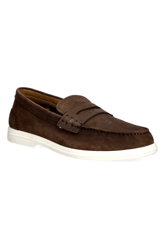 Tommy Hilfiger Μοκασίνια nubuck Tommy Hilfiger TOMMY HILFIGER NUBUCK P LOAFER χρώμα: καφέ, FM0FM05350