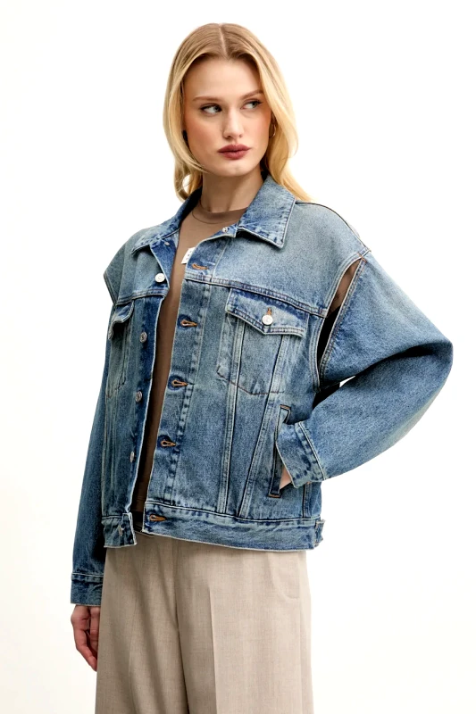 MM6 Maison Margiela Τζιν μπουφάν MM6 Maison Margiela χρώμα: μπλε, S52AM0308.M30018