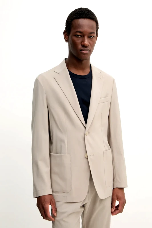 BARENA VENEZIA Μάλλινο σακάκι BARENA VENEZIA Camicia Mola ανδρικό, χρώμα: μπεζ, GIU5057.478